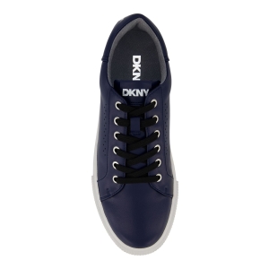 DKNY Men's Smooth Leather Sawtooth Sole Sneakers - Navy - Image 5