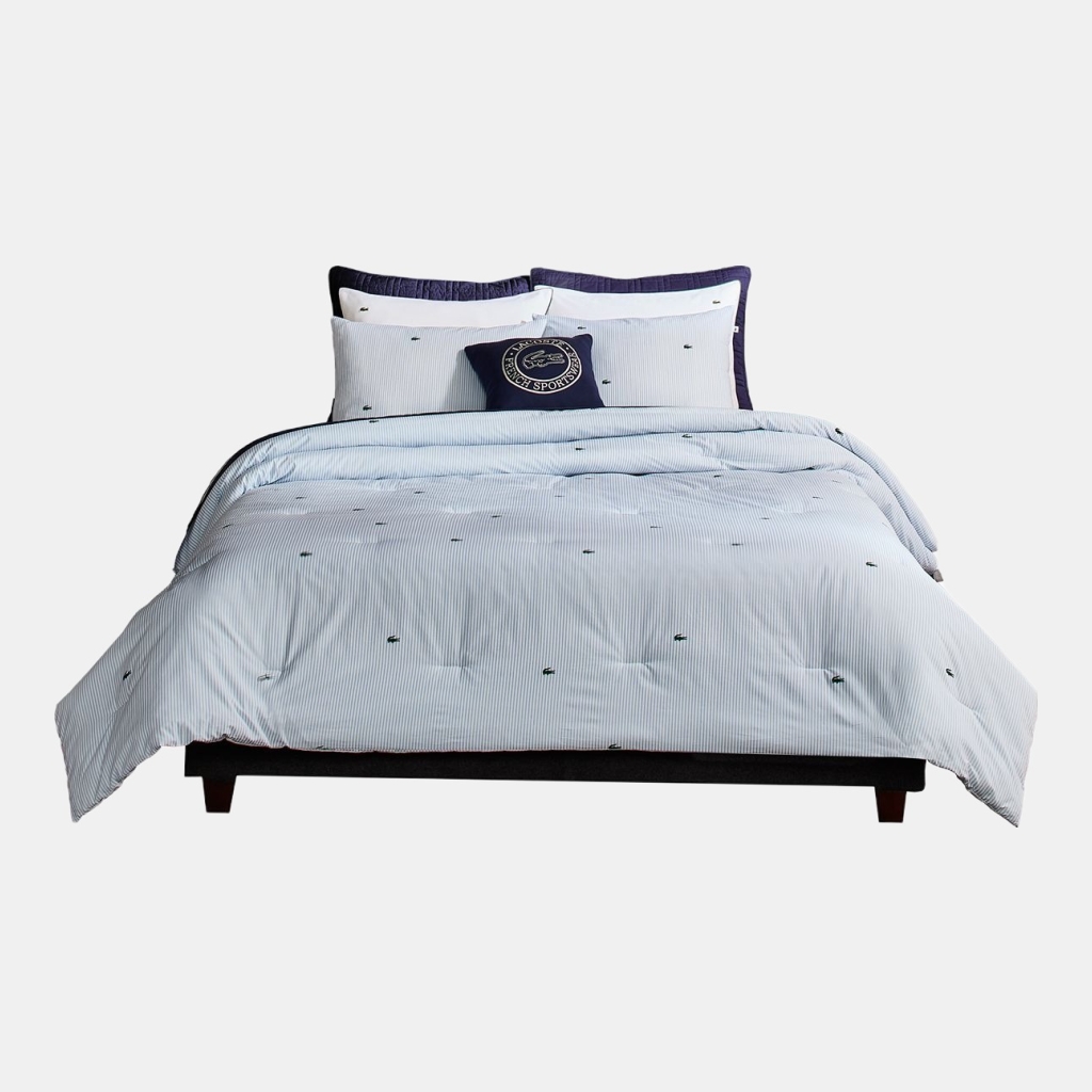 Lacoste Pinstripe Croc Cotton 2-Pc. Comforter Set, Twin