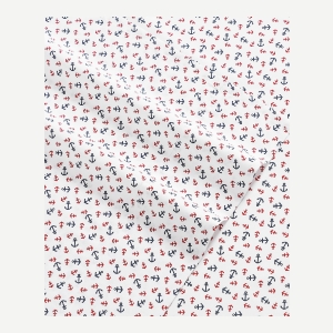 Tommy Hilfiger Printed 200-Thread Count Cotton Percale 3-Pc. Sheet Set, Twin - Atlantic Anchors - Image 4