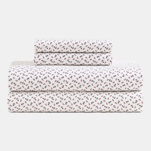 Tommy Hilfiger Printed 200-Thread Count Cotton Percale 3-Pc. Sheet Set, Twin - Atlantic Anchors