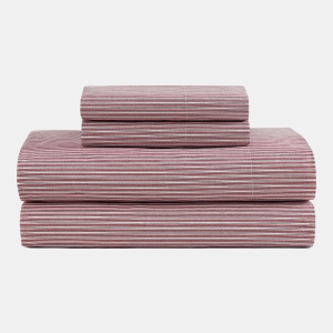 Tommy Hilfiger Printed 200-Thread Count Cotton Percale 3-Pc. Sheet Set, Twin - Highland Ticking Stripe Red