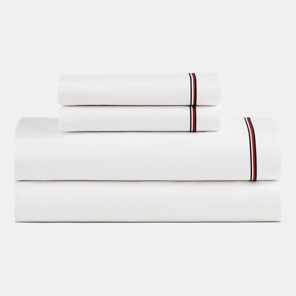 Tommy Hilfiger Printed 200-Thread Count Cotton Percale 3-Pc. Sheet Set, Twin - Global Stripe