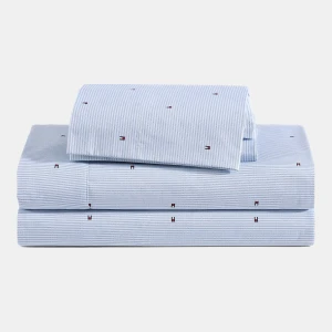 Tommy Hilfiger Printed 200-Thread Count Cotton Percale 3-Pc. Sheet Set, Twin - Ithaca Stripe