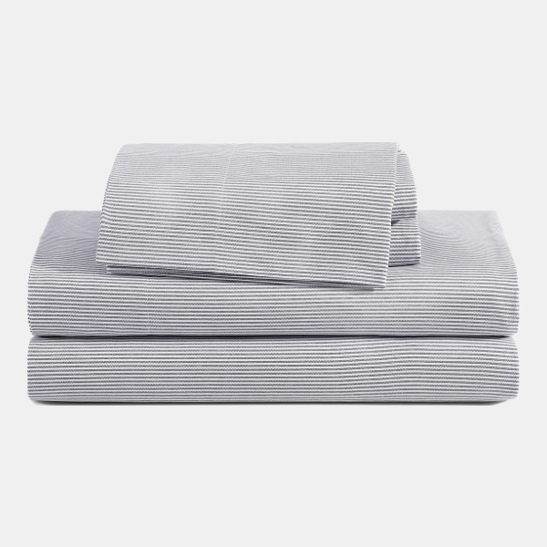 Tommy Hilfiger Printed 200-Thread Count Cotton Percale 3-Pc. Sheet Set, Twin - Ithaca Stripe Navy