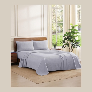 Tommy Hilfiger Printed 200-Thread Count Cotton Percale 3-Pc. Sheet Set, Twin - Ithaca Stripe Navy - Image 3