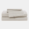 Tommy Hilfiger Printed 200-Thread Count Cotton Percale 3-Pc. Sheet Set, Twin - Effortless Stripe Beige