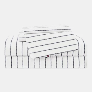 Tommy Hilfiger Printed 200-Thread Count Cotton Percale 3-Pc. Sheet Set, Twin - Rope Stripe
