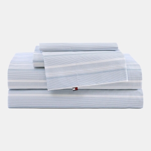 Tommy Hilfiger Printed 200-Thread Count Cotton Percale 3-Pc. Sheet Set, Twin - Sailing Stripe