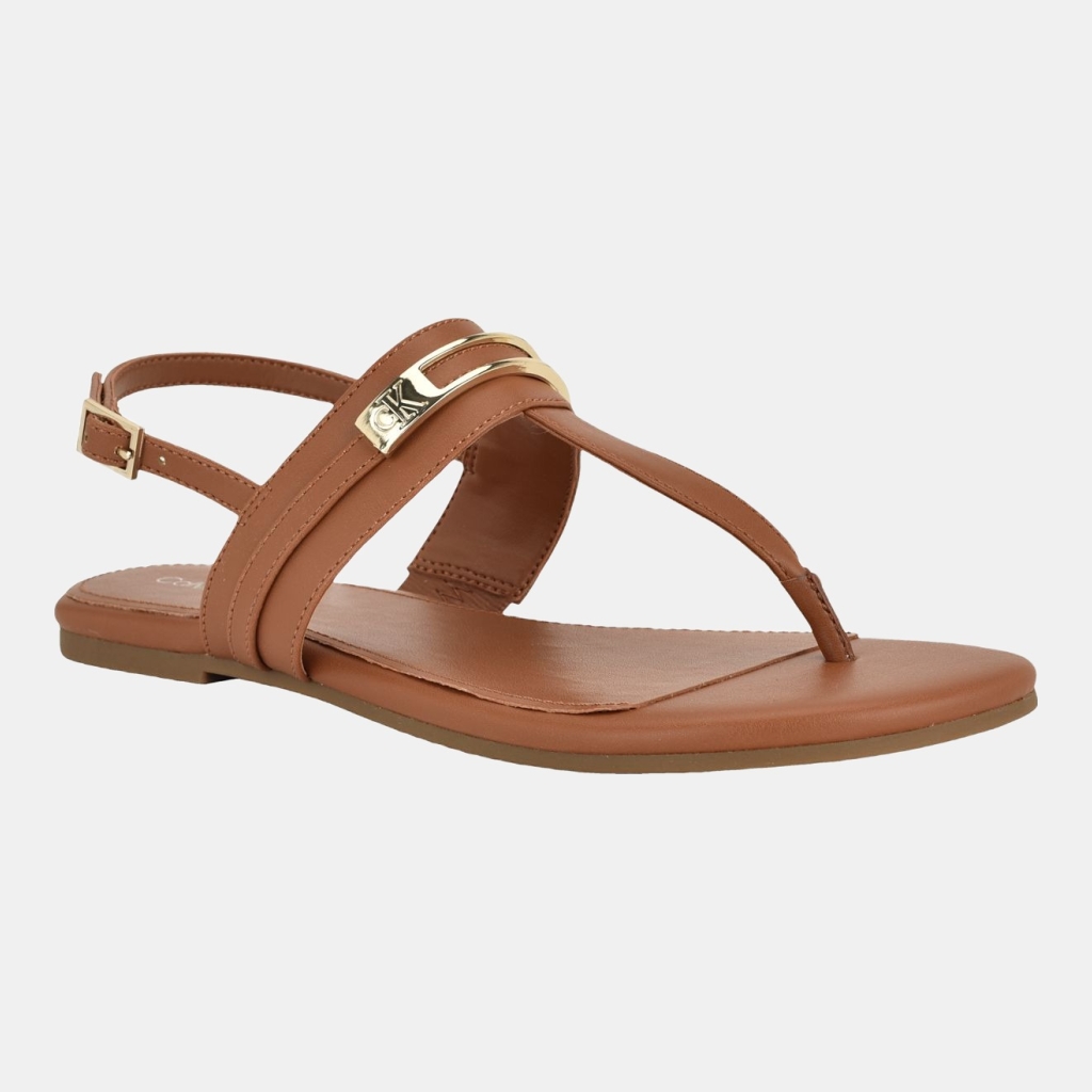 Calvin Klein Women's Bettia Flat Slingback Sandals - Cognac