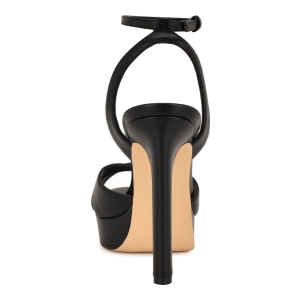 Women's Wilda Criss-Cross High Stiletto Platform Sandals - Black - Image 4