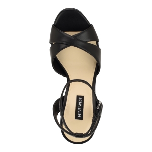 Women's Wilda Criss-Cross High Stiletto Platform Sandals - Black - Image 5