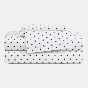 Tommy Hilfiger Printed 200-Thread Count Cotton Percale 3-Pc. Sheet Set, Twin - Daystar Blue