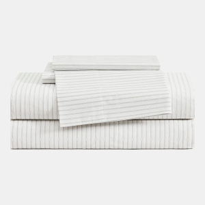 Tommy Hilfiger Printed 200-Thread Count Cotton Percale 3-Pc. Sheet Set, Twin - Monogram Stripe Gray