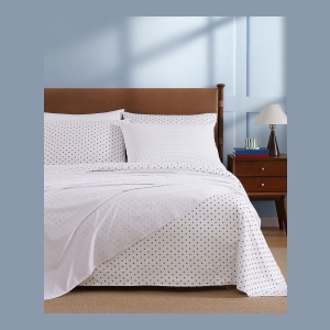 Tommy Hilfiger Printed 200-Thread Count Cotton Percale 3-Pc. Sheet Set, Twin - New England Plaid Blue - Image 5