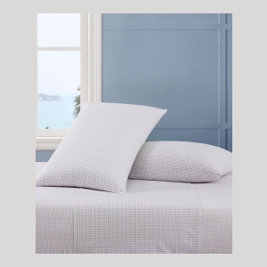 Tommy Hilfiger Printed 200-Thread Count Cotton Percale 3-Pc. Sheet Set, Twin - New England Plaid Blue - Image 6