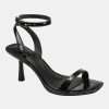 DKNY Women's Noland Ankle Strap Dress Sandals - Black Embossed Patent