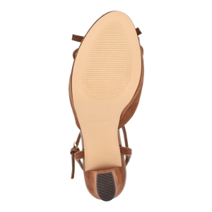 Women's Nessle High Tapered Heel Platform Sandals - Brown - Image 6