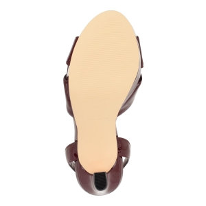 Women's Wilda Criss-Cross High Stiletto Platform Sandals - Wine Patent - Image 6
