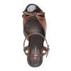Women's Dera Peep Toe Platform High Block Heel Sandals - Rich Chestnut Patent - Image 5