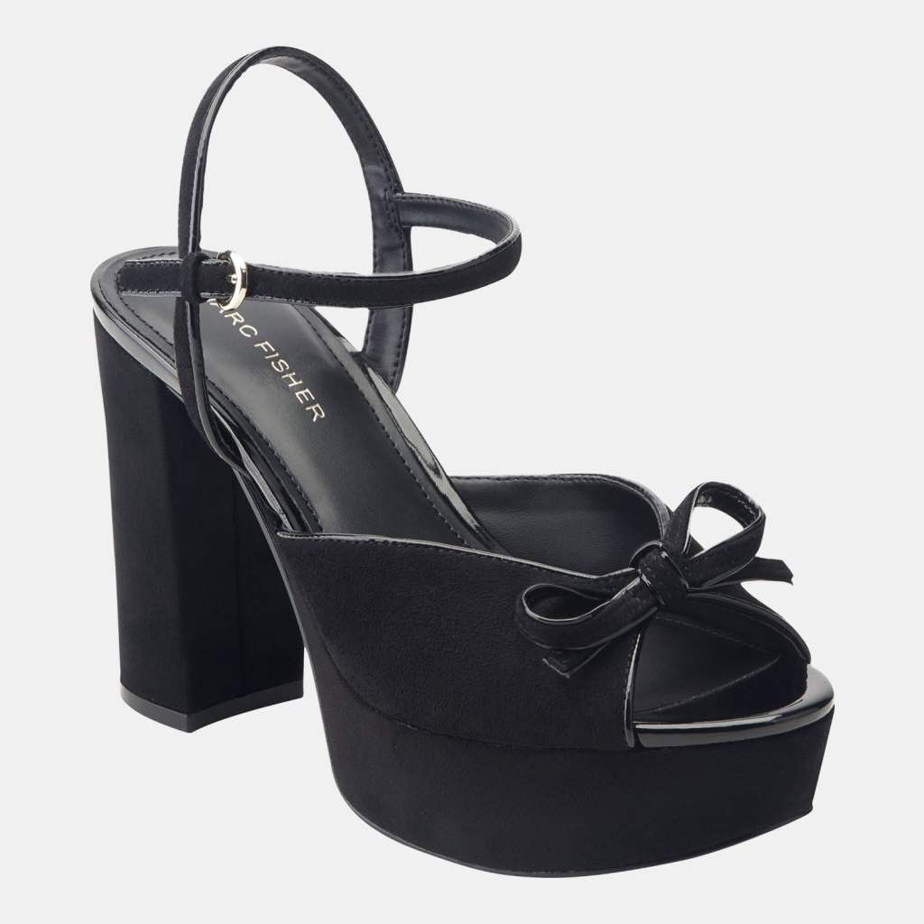 Women's Dera Peep Toe Platform High Block Heel Sandals - Black
