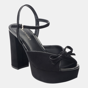 Women's Dera Peep Toe Platform High Block Heel Sandals - Black