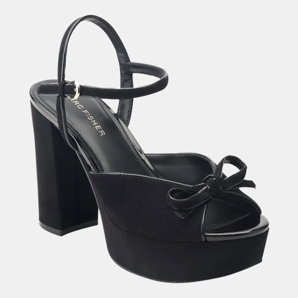 Women's Dera Peep Toe Platform High Block Heel Sandals - Black