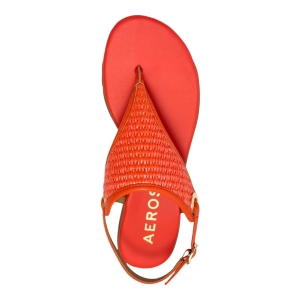 Women's Conclusion Round Toe Sandals - Orange Raffia - Image 5