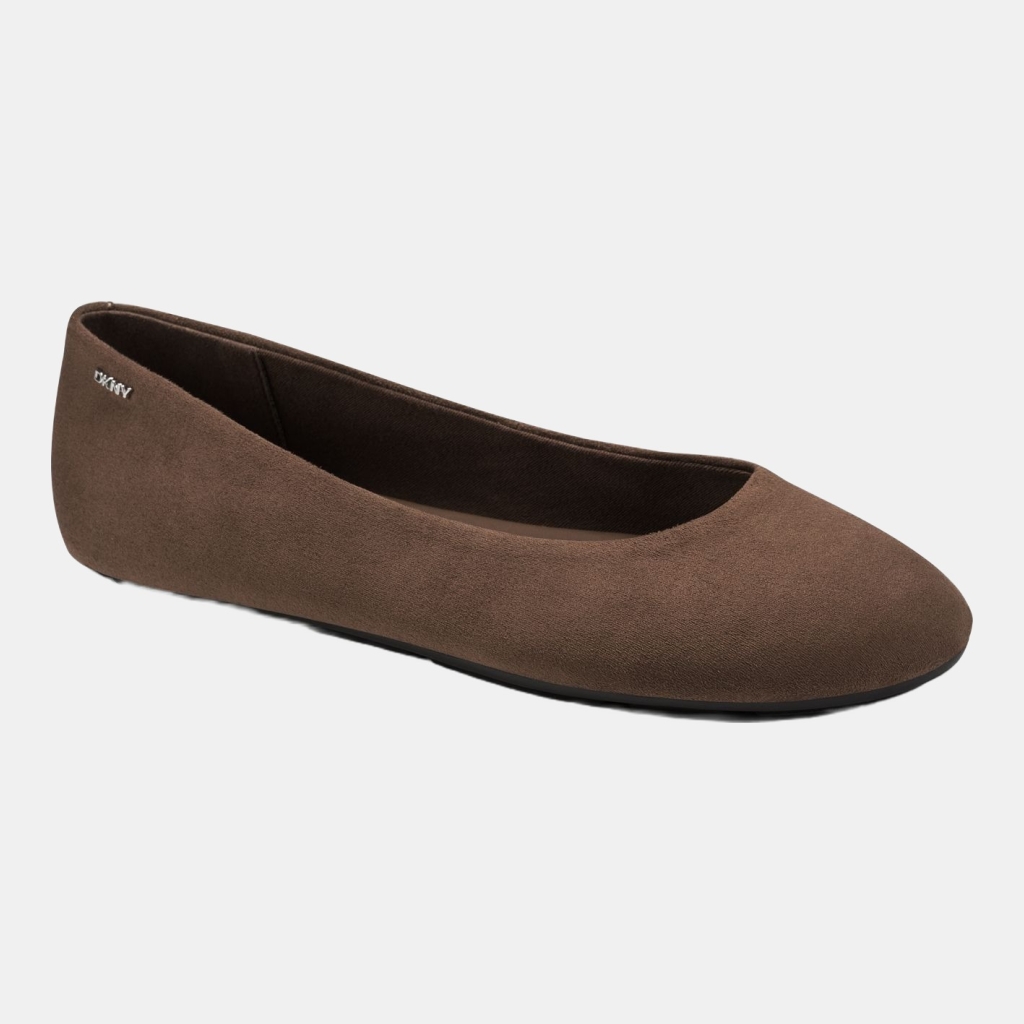 DKNY Women's Moonira Round Toe Ballet Flats - Walnut