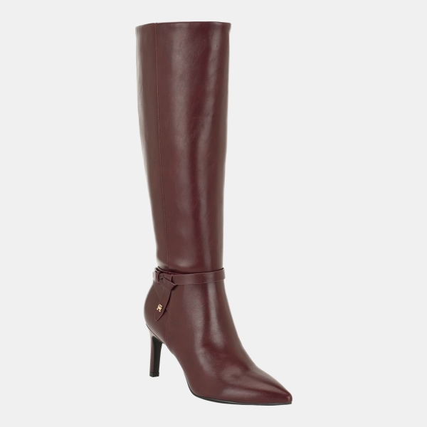 Tommy Hilfiger Women's Jolay Pointed Toe Tall Dress Boots - Dark Red