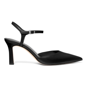Women's Amara Pointed Toe Mid Pumps - Black Leather - Image 3