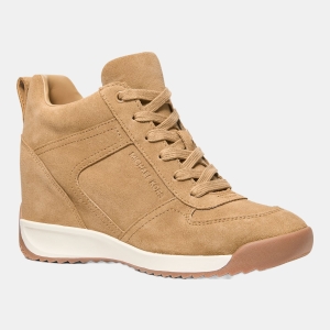 Women's Nikko Lace-Up Trainers Sneakers - Burnt Khaki Suede