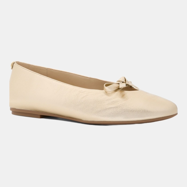 MICHAEL Women's Marie Flex Ballet Flats - Pale Gold Leather