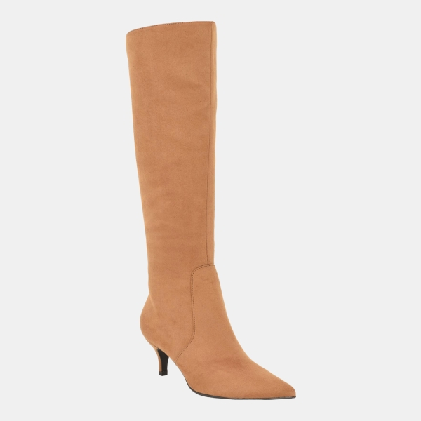 Tommy Hilfiger Women's Derisa Tall Kitten Heel Dress Boots - Medium Brown