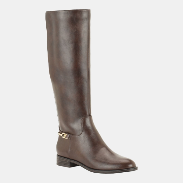 Tommy Hilfiger Women's Marlay Tall Harness Riding Boot - Dark Brown