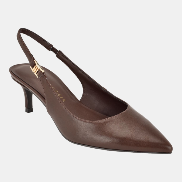 Tommy Hilfiger Women's Tulley Kitten Heel Slingback Pumps - Medium Brown