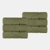 Napa Zero Twist Waffle Honeycomb Plush Soft Absorbent 6-Piece Towel Set - Green