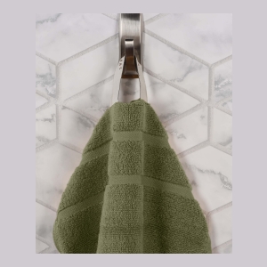 Napa Zero Twist Waffle Honeycomb Plush Soft Absorbent 6-Piece Towel Set - Green - Image 4