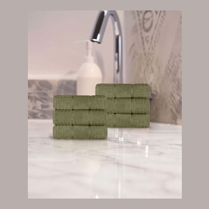 Napa Zero Twist Waffle Honeycomb Plush Soft Absorbent 6-Piece Towel Set - Green - Image 5