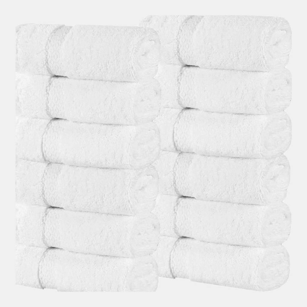 Niles Egypt Produced Giza Dobby Ultra-Plush Thick Soft Absorbent 6-Piece Hand Towel Set - White