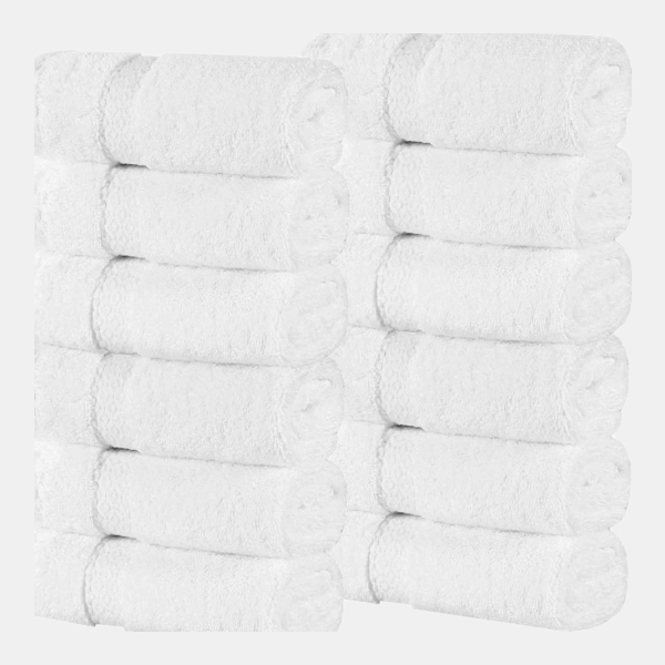 Niles Egypt Produced Giza Dobby Ultra-Plush Thick Soft Absorbent 6-Piece Hand Towel Set - White