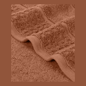 Napa Zero Twist Waffle Honeycomb Plush Soft Absorbent 6-Piece Towel Set - Rust - Image 3