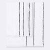 Niles Egypt Produced Giza Dobby Ultra-Plush Thick Soft Absorbent 6-Piece Hand Towel Set - White-Black - Image 3