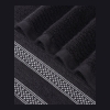 Brea Zero Twist Cotton Ribbed Geometric Border Plush Soft Absorbent 6-Piece Towel Set - Black - Image 3