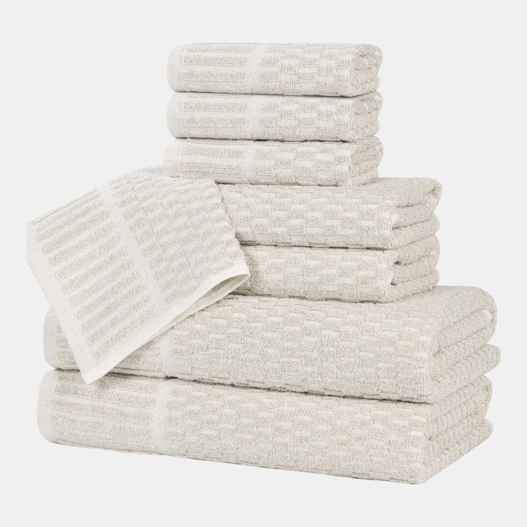 Juno Cotton Blend 8-Piece Towel Set - Beige