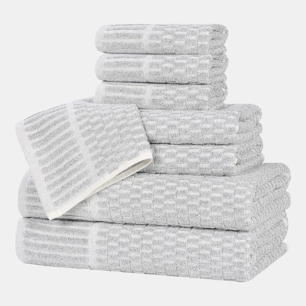 Juno Cotton Blend 8-Piece Towel Set - Platinum