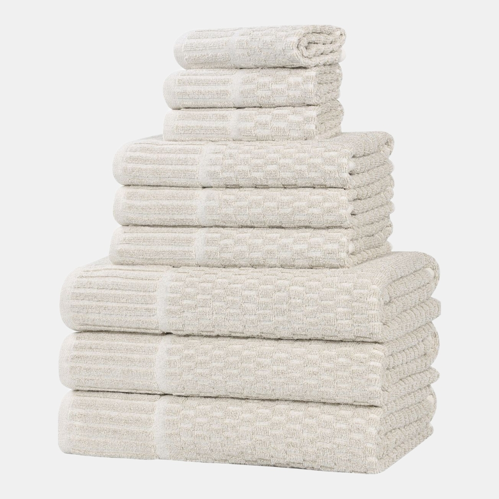 Juno Cotton Blend 9-Piece Towel Set - Beige