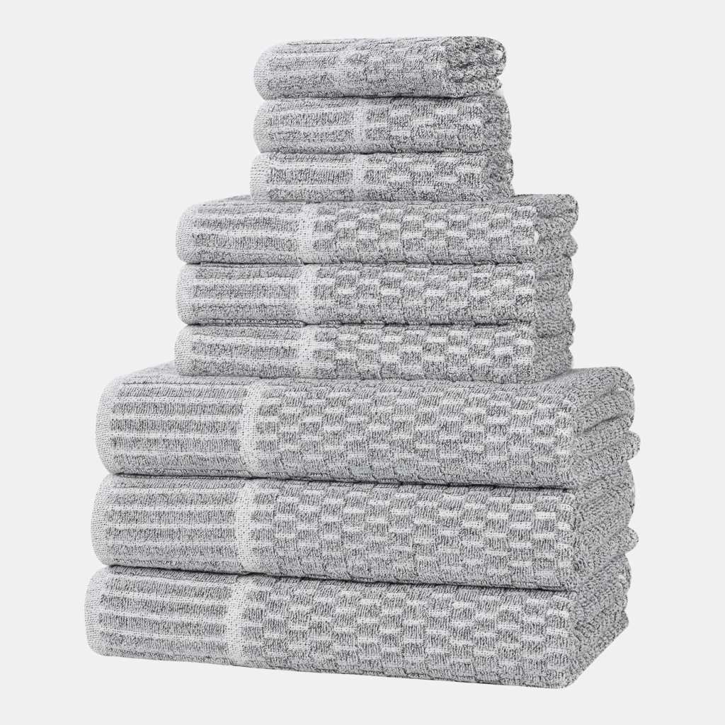 Juno Cotton Blend 9-Piece Towel Set - Charcoal