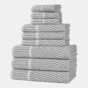 Juno Cotton Blend 9-Piece Towel Set - Charcoal