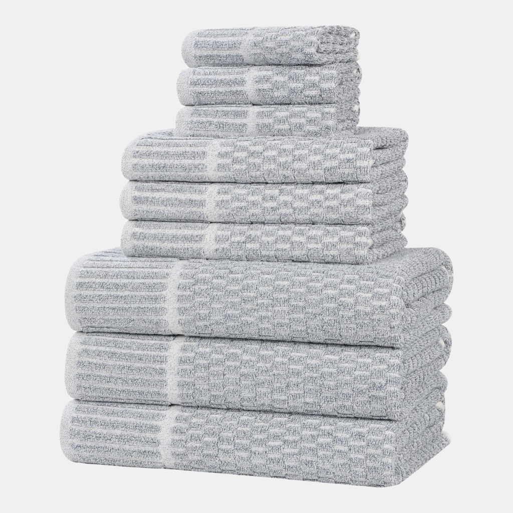 Juno Cotton Blend 9-Piece Towel Set - Denim Blue