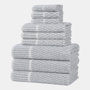 Juno Cotton Blend 9-Piece Towel Set - Denim Blue
